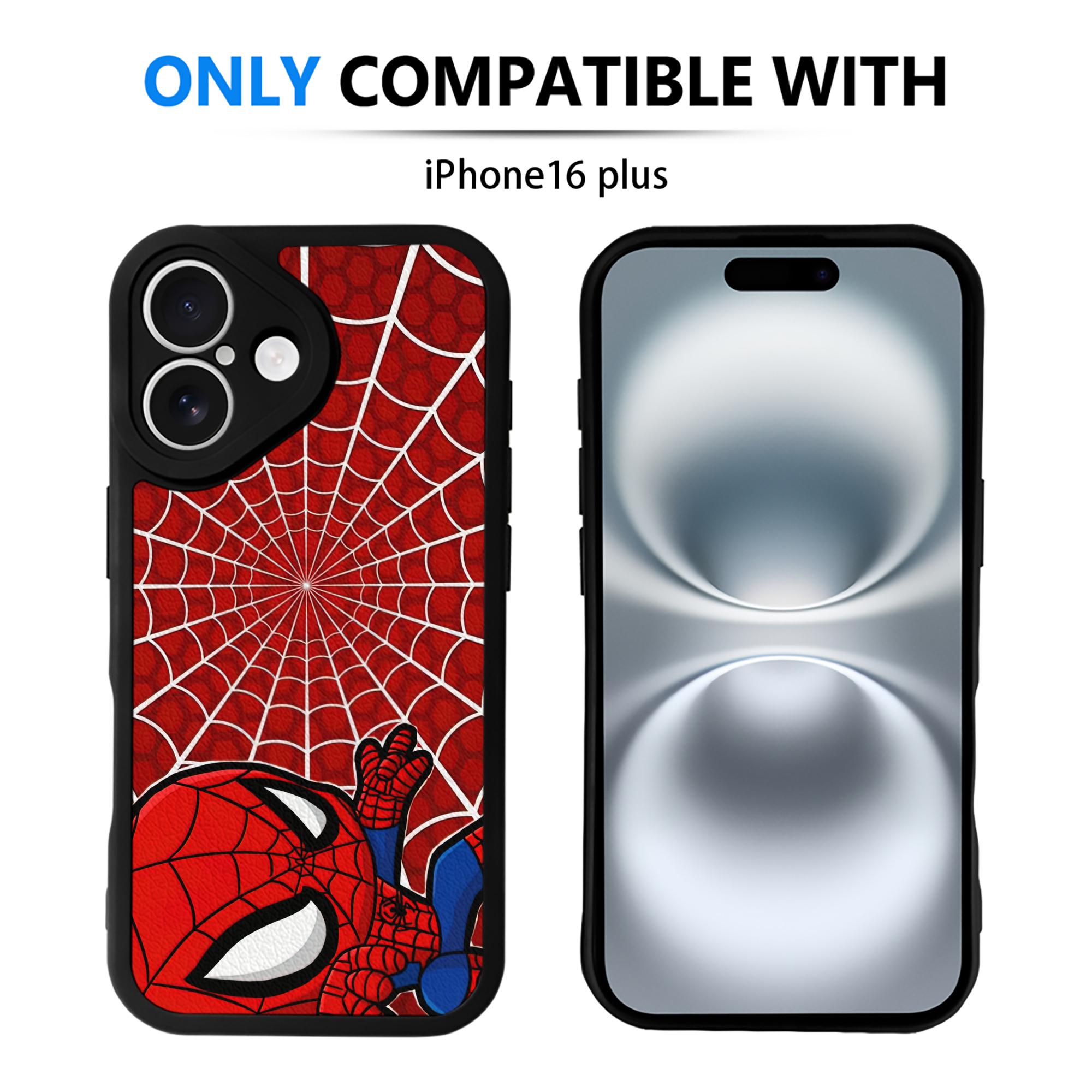 （画像用） Spider Man スパイダーマン 【iPhone 16シリーズ対応】シリコンスマホケース（レザー調） 材質：シリコン